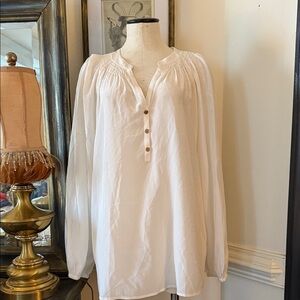 Lilly Pulitzer White Long-Sleeve Peasant Tunic